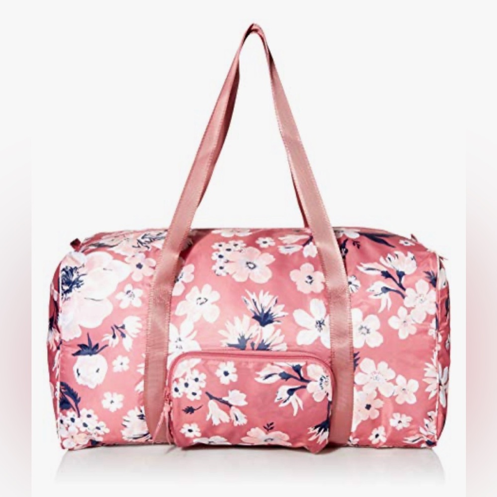 Vera Bradley Strawberry Garden Packable Travel Duffel Bag | Floral Weekender